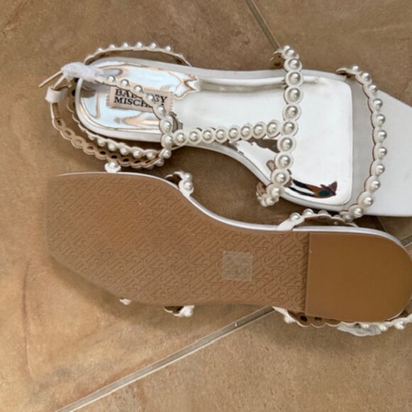 Badgley Mischka Cami Pearled Gladiator Flat Sandal - Picture 6 of 6